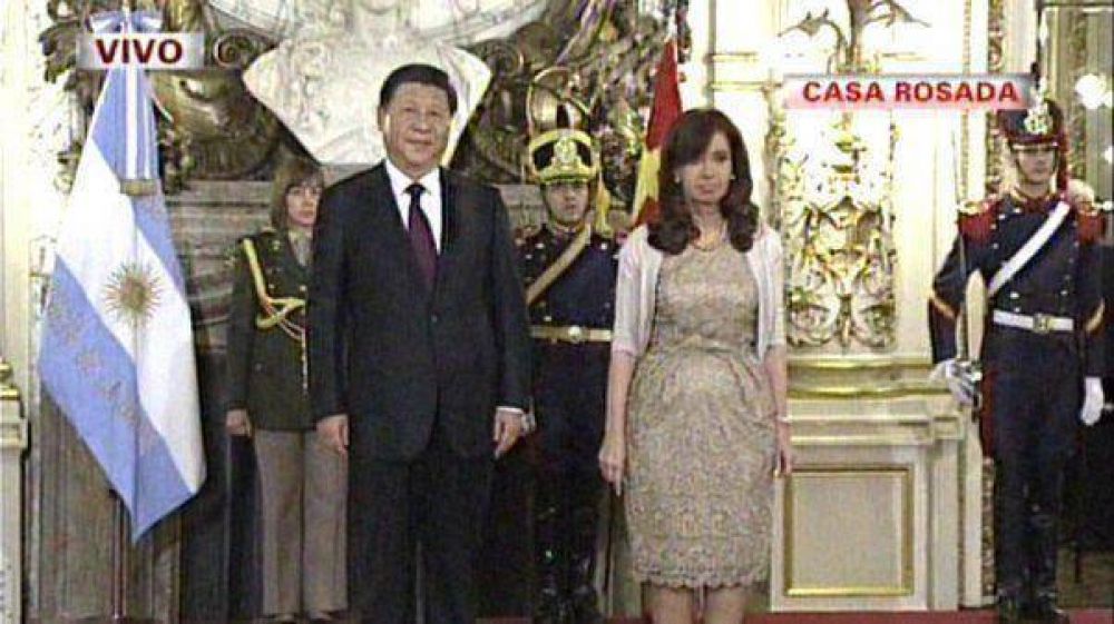 VIVO: Cristina Kirchner recibe al presidente chino en la Casa Rosada