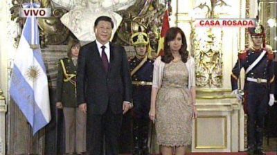 VIVO: Cristina Kirchner recibe al presidente chino en la Casa Rosada