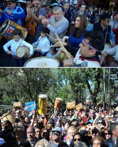 Junto al Intendente Infante la Gobernadora y el Senador Zamora participaron de la 12� Edici�n de la Marcha de los Bombos