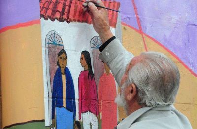 Desde ma�ana artistas salte�os pintando en vivo en plaza 9 de julio