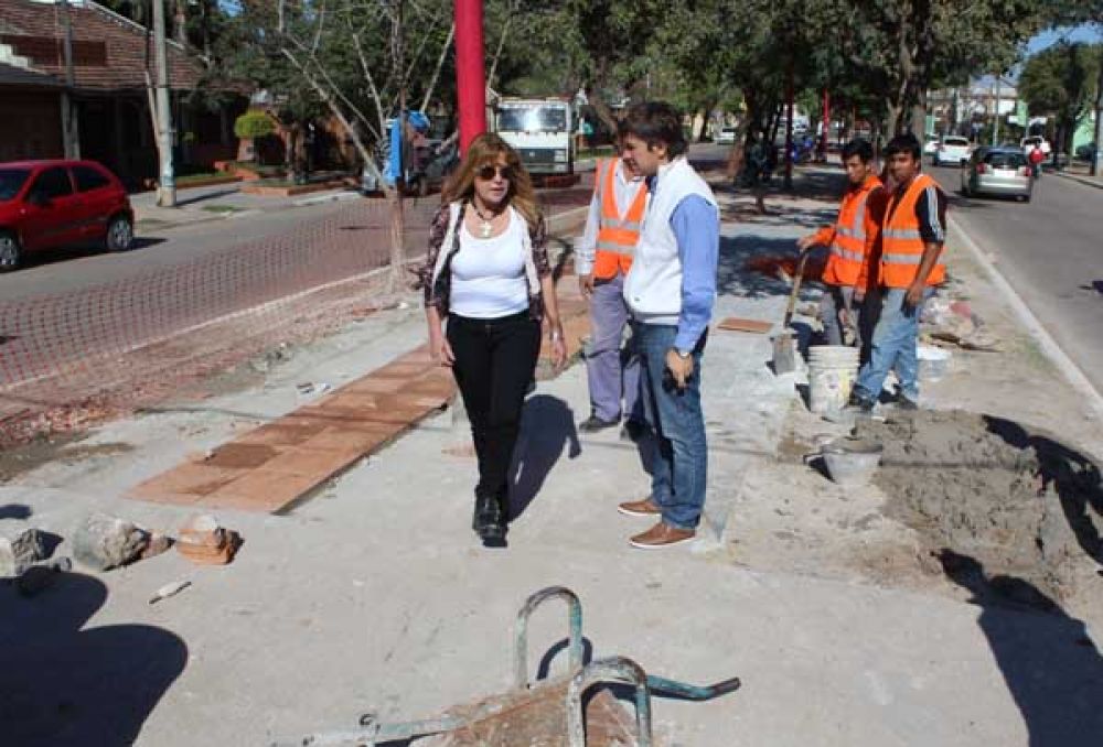 Remodelaci�n de los canteros centrales de avenida Sarmiento