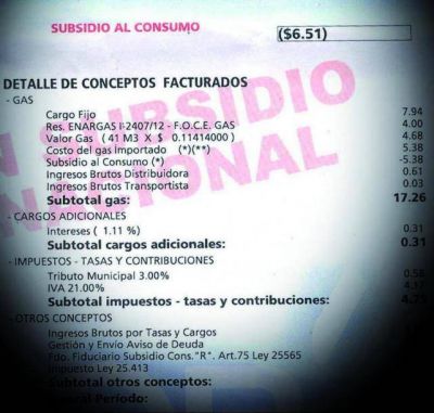 La factura del gas dej� helados a los tucumanos