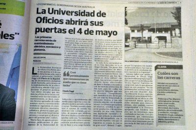 El 4 de mayo de 2015 comenzar� funcionar la Universidad Provincial de Oficios �Eva Per�n�