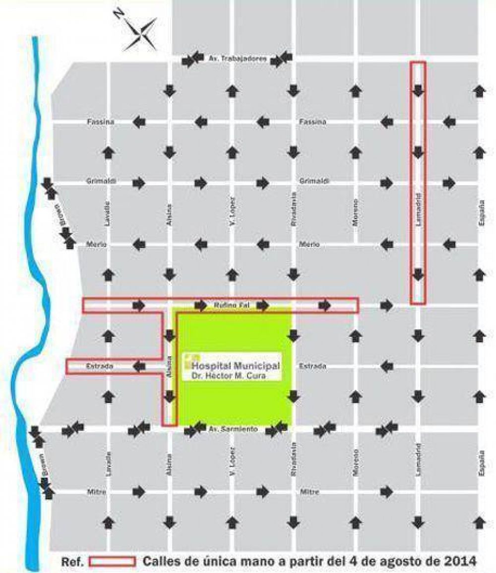 Cambio de circulaci�n de calles en la zona del Hospital comienza a regir el 4 de agosto