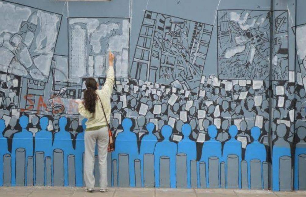 Con un mural, la Ciudad pide memoria, verdad y justicia por la AMIA