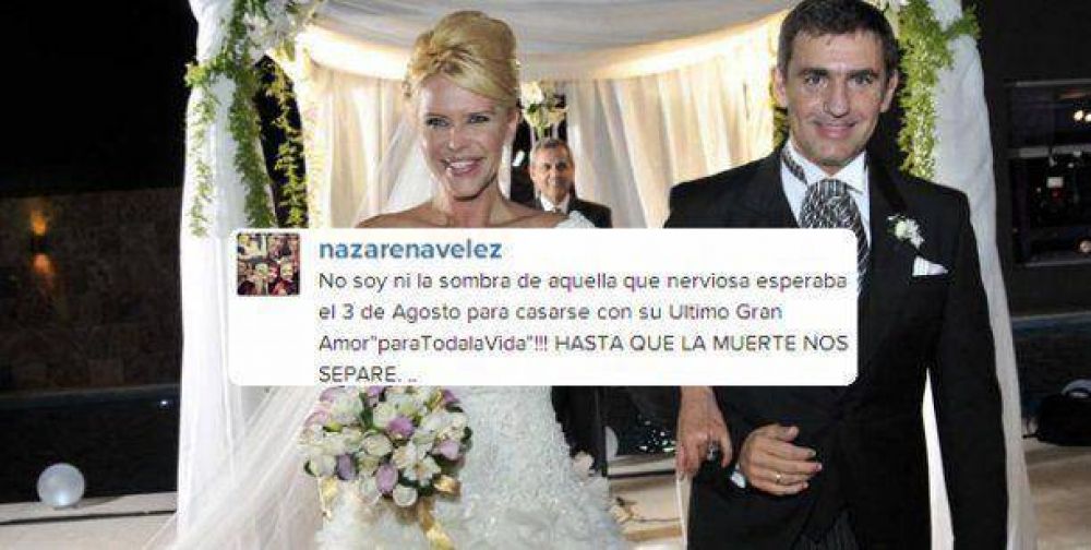 El desgarrador mensaje de Nazarena V�lez, a dos a�os de su casamiento con Fabi�n Rodr�guez
