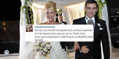 El desgarrador mensaje de Nazarena V�lez, a dos a�os de su casamiento con Fabi�n Rodr�guez