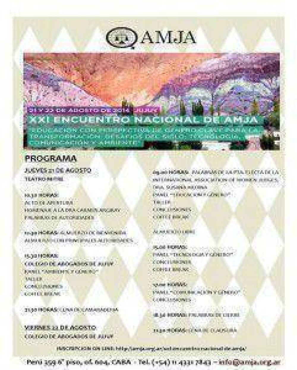 Se realizar� en Jujuy nuevo encuentro nacional de la Asociaci�n de Mujeres Jueces de Argentina        
