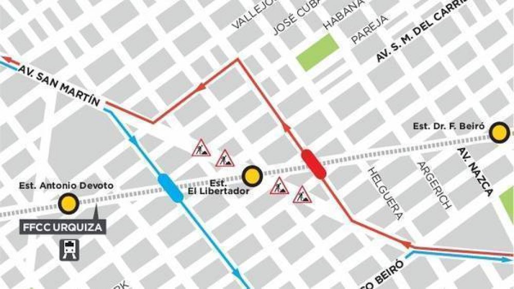 Cierran el paso a nivel de la avenida San Mart�n y las v�as del Urquiza para hacer un t�nel