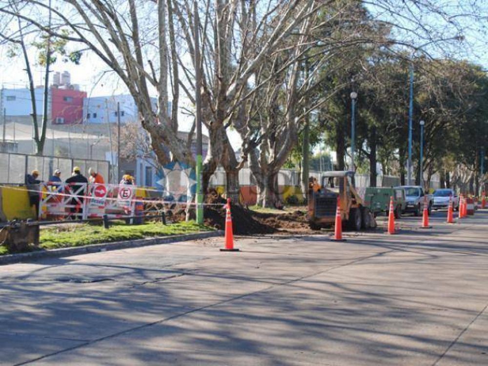Obras en el paso provisorio