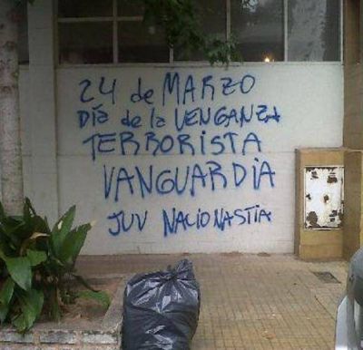 Relacionan pintadas con palabras de Videla