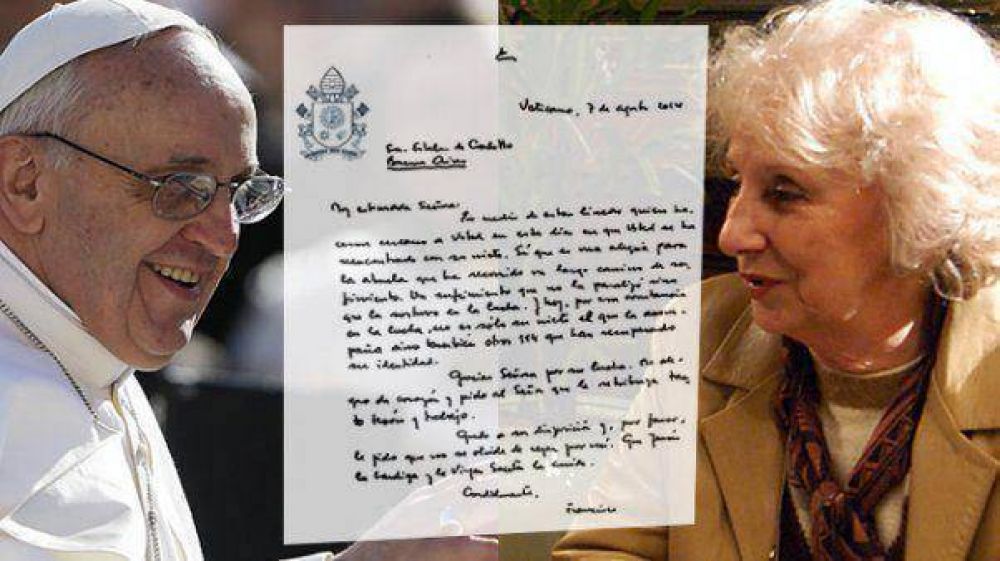 La carta del Papa a Estela por la recuperacin de su nieto Guido