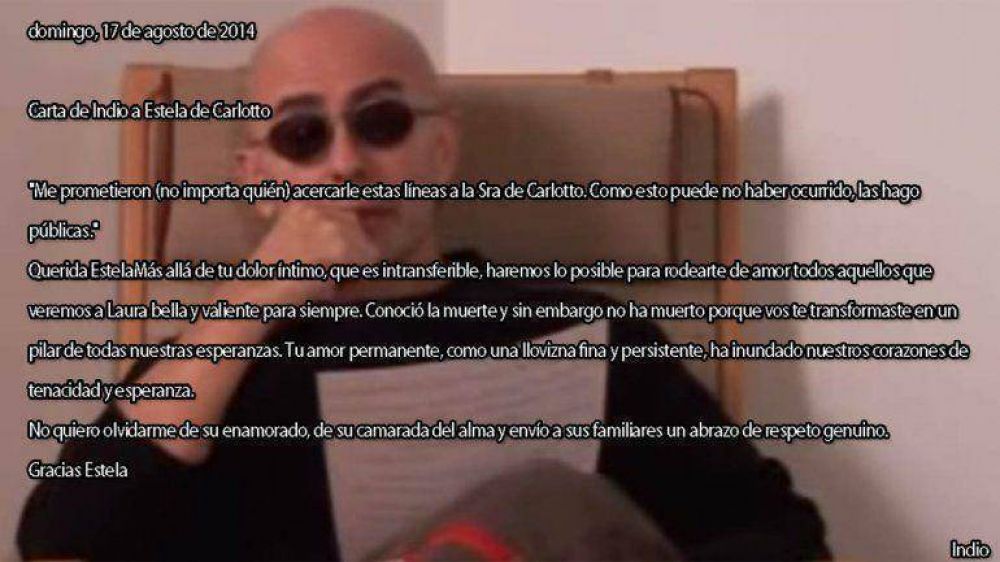La carta del Indio Solari a Estela de Carlotto