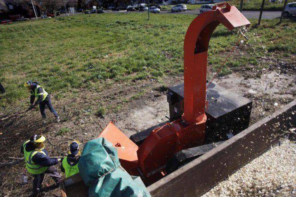 El Municipio procedi� al triturado de restos de poda para fabricar abono