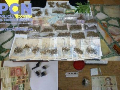 Tres personas detenidas por drogas en allanamientos realizados en el Gran Mendoza y en el Este