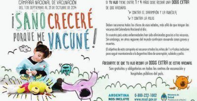 El 1 de septiembre comienza la campa�a de vacunaci�n contra polio, sarampi�n y rubeola