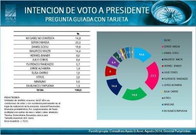 Sergio Massa lidera una intenci�n de voto a Presidente en Mar del Plata 