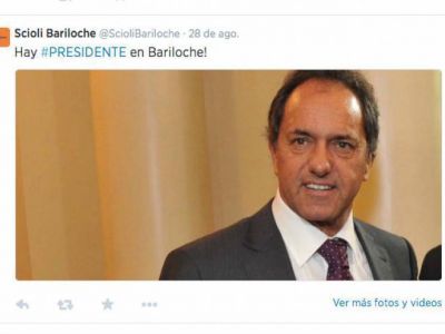 Scioli llega a Bariloche a promocionar su candidatura