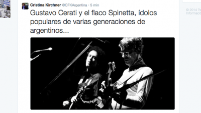 Cristina Kirchner recordó a Cerati y al 