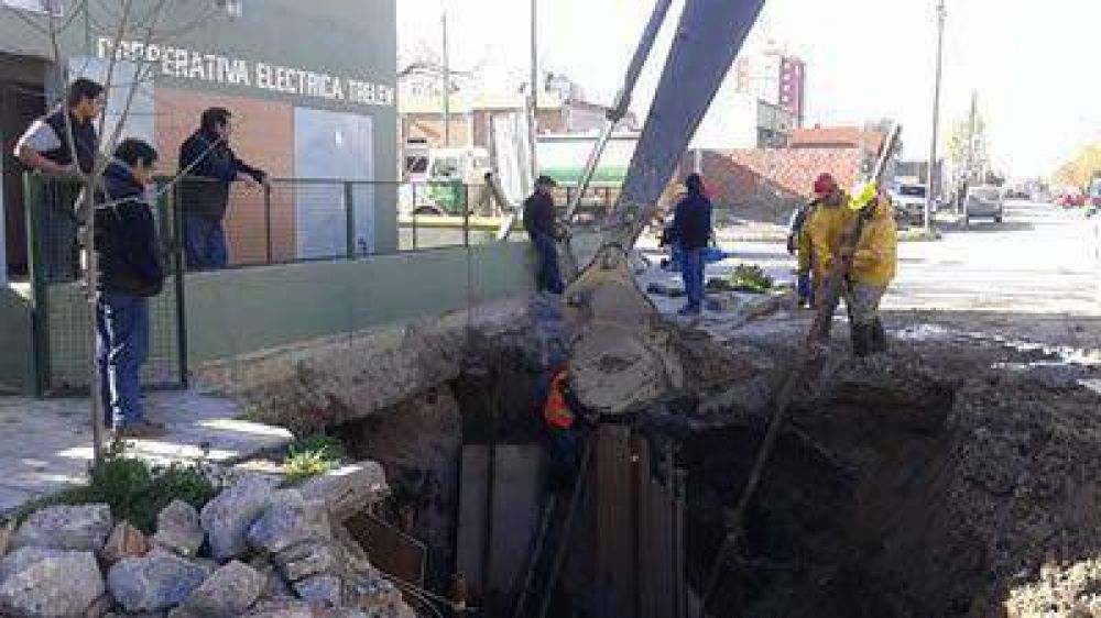 Se realizan obras de recambio en la Planta de Bombeo cloacal Cambrin