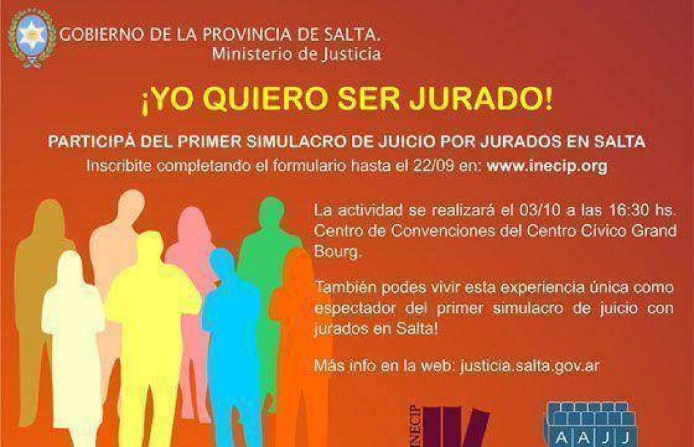Abrieron las inscripciones para participar del primer simulacro de juicio por jurados 