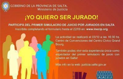 Abrieron las inscripciones para participar del primer simulacro de juicio por jurados 
