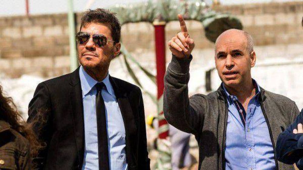 Tinelli y Larreta juntos en las obras de San Lorenzo en Flores