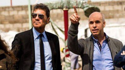 Tinelli y Larreta juntos en las obras de San Lorenzo en Flores