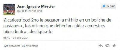 Un patovica desfigur� al hijo de un jugador de San Lorenzo