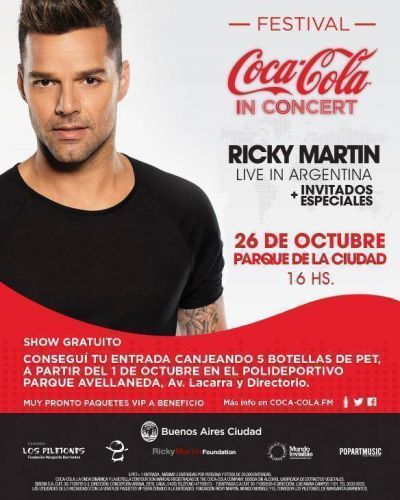 Ricky Martin, en Buenos Aires, gratis y a beneficio