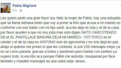 Esc�ndalo en las redes sociales: Pablo Migliore denunci� acoso