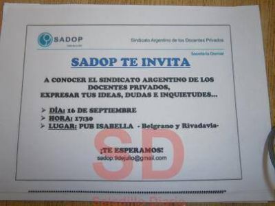 REPRESENTANTES DE SADOP VISITARON SALADILLO PARA REUNIRSE CON DOCENTES PRIVADOS
