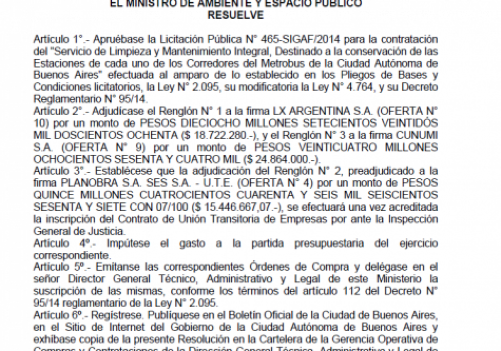 $59 millones en limpieza y mantenimiento