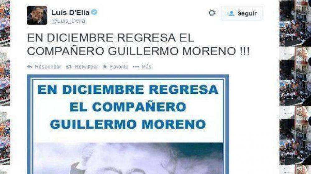 D'Elia, vocero de Moreno, adelanta el regreso del ex secretario de Comercio Interior
