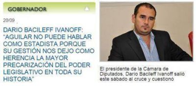 Aguilar ir� a la Justicia contra Bacileff Jr. y lo desafi� a que deje sus fueros