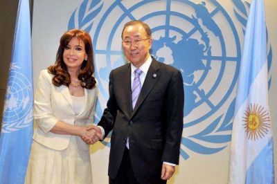 Cristina Kirchner se reuni� con Ban Ki-Moon y le pidi� su apoyo en la pelea con los fondos buitre