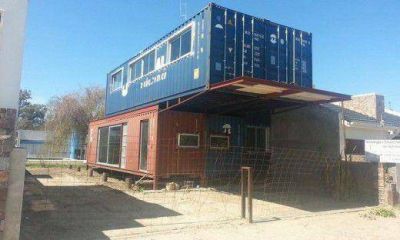 Novedoso: en San Marcos Sud un vecino construye su casa con contenedores reciclados