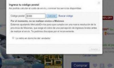 En Misiones no se puede recibir env�os de Mercado Libre
