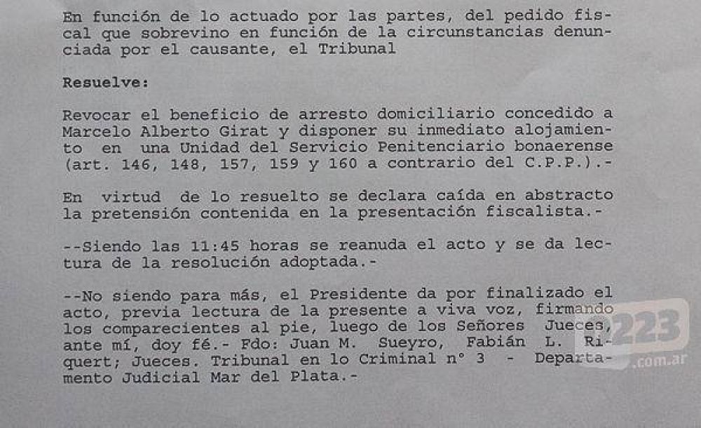 Los 30 minutos en los que se decidi� la detenci�n de Marcelo Girat