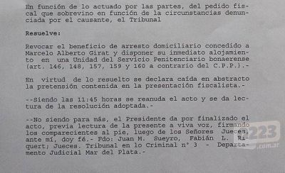 Los 30 minutos en los que se decidi� la detenci�n de Marcelo Girat