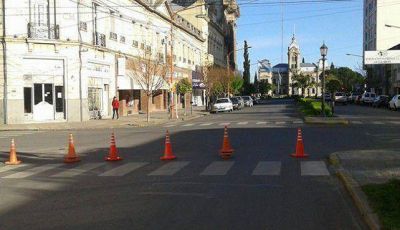 Nuevo corte en Moreno al 200 por obras de gr�a