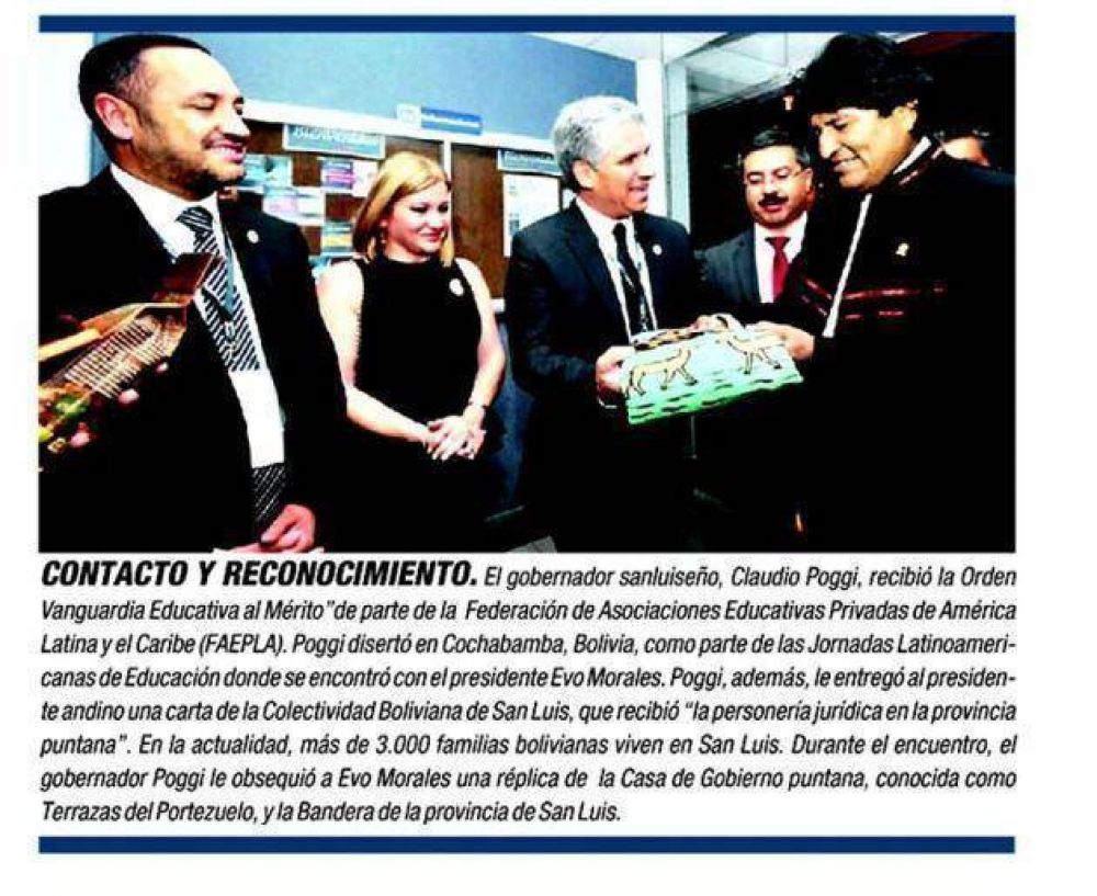 Repercusi�n de la distinci�n al gobernador en Bolivia