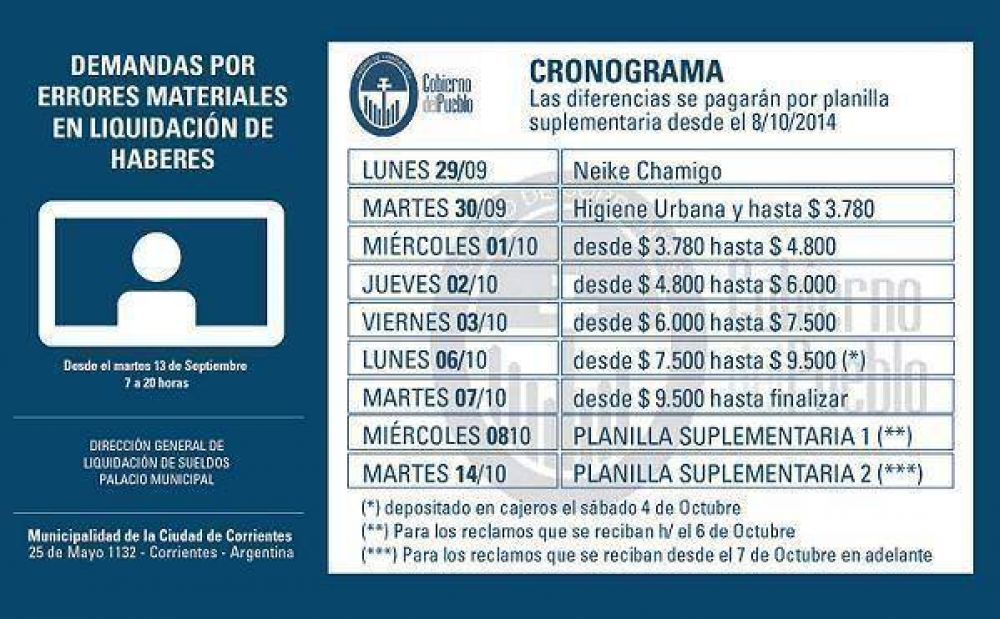 El Municipio recibe demandas por errores materiales en la liquidaci�n de sueldos