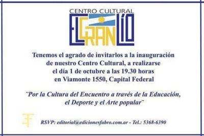 Se inaugurar� el Centro Cultural �El Gran L�o�