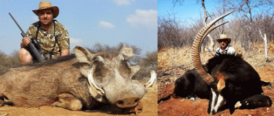 Beloqui, el intendente de Quehu�, en un safari de caza por Sud�frica: �sue�o cumplido�