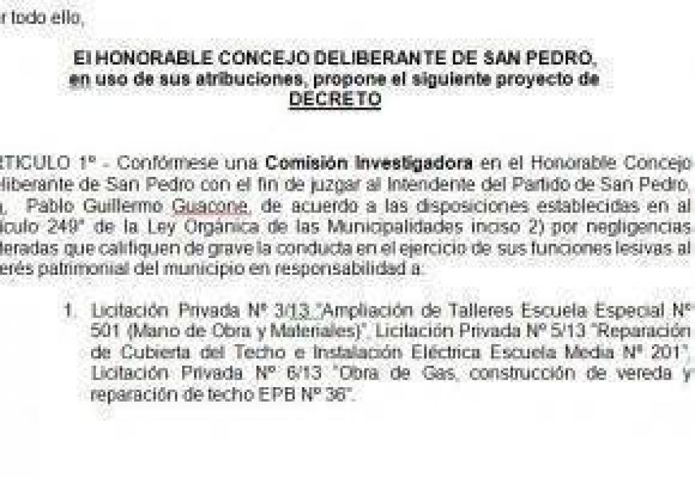 Comisi�n Investigadora: Introducen modificaciones y agregan temas