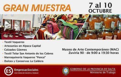 Desde ma�ana estar� habilitada una gran muestra con productos de empresas sociales salte�as