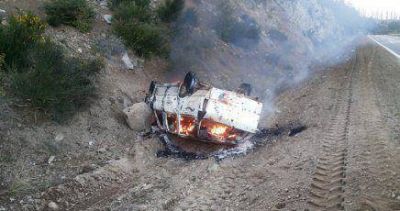 Barilochenses volcaron y lograron escapar del fuego