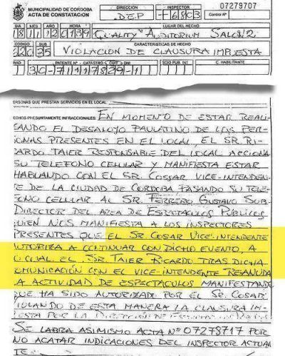 Denuncian que Cossar levant� clausura de Quality por celular
