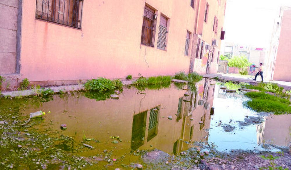 Un pozo negro colaps� y 24 familias viven entre las aguas servidas